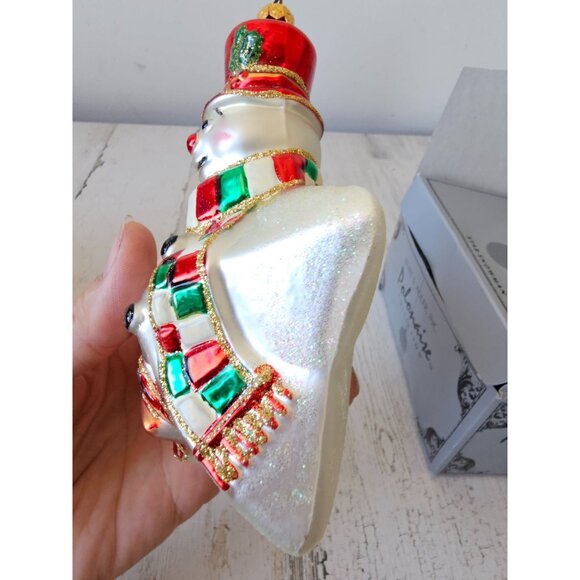 Polonaise star snowman ornament glass glitter gold red Kurt Adler Xmas tree - Picture 5 of 11